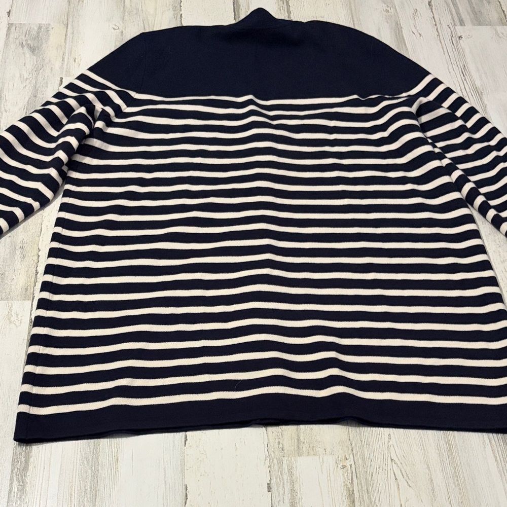 Tuckernuck Navy and White Striped Knit Liv Cardigan Size XXL - Picture 7 of 10